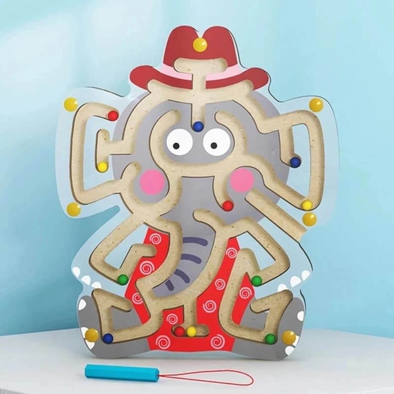 Children Magnetic Maze Toy Kids Wooden Puzzle Game Toy Kids Early Educational Brain Teaser Wooden Toy Intellectual Jigsaw Board — view 4
