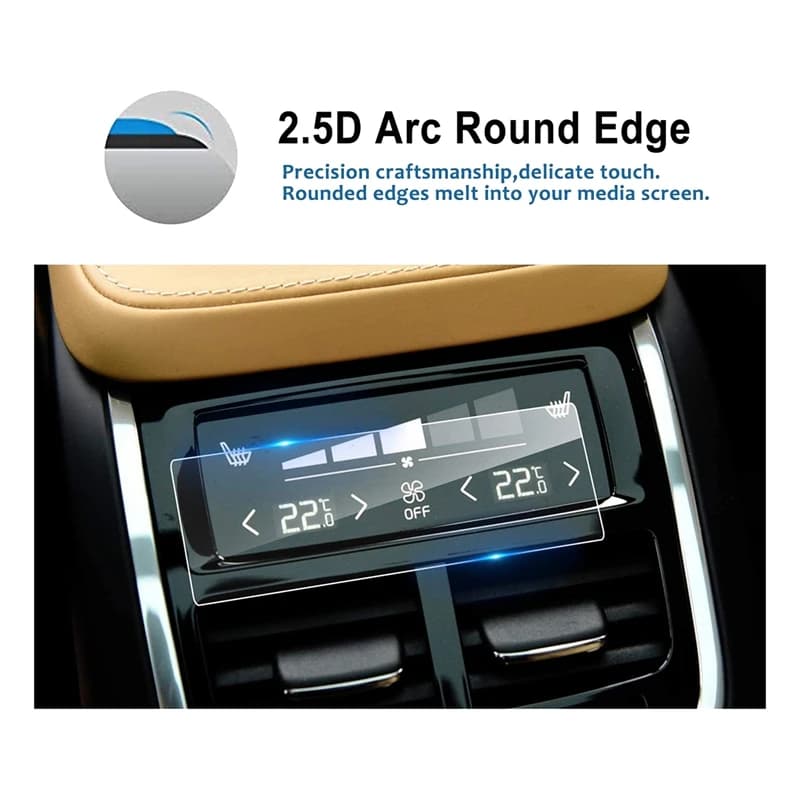 2 PCS Car GPS Navigation Screen Film + Rear Climate A/C Screen Tempered Film For Volvo XC40 XC60 XC90 V90 V60 2016-2021 — view 3