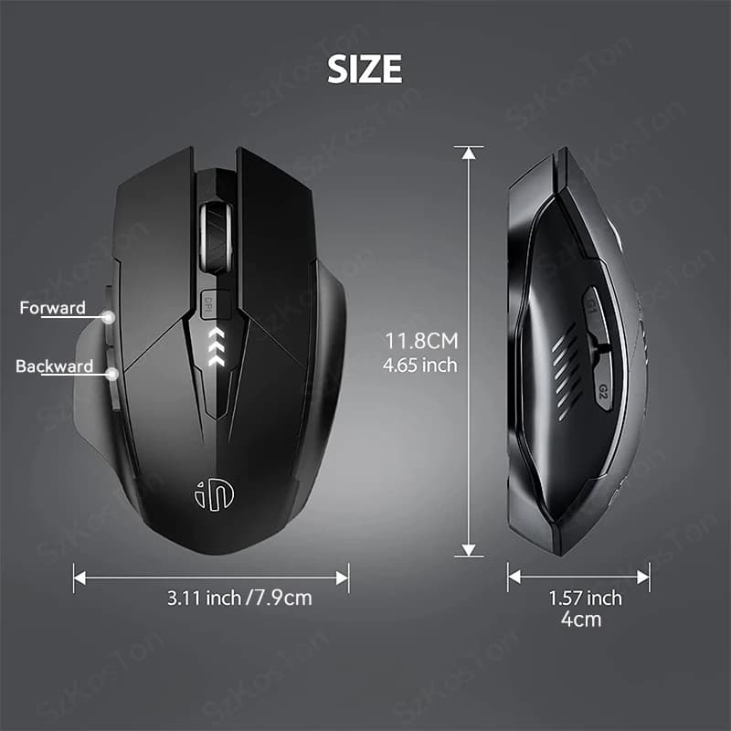 Bluetooth Compatible Mouse Rechargeable 2.4G INPHIC PM6 Wireless Mouse Office Mute Support PC Laptop Tablet Smartphone Universal — view 2