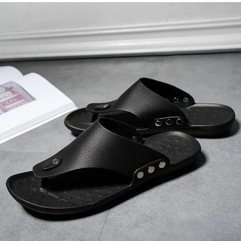 YRZL Slippers Summer Flip-Flops for Men Beach Slippers Brown Sandals Comfortable Shoes Non-Slip Bathroom Shoes  Men Slides — view 3