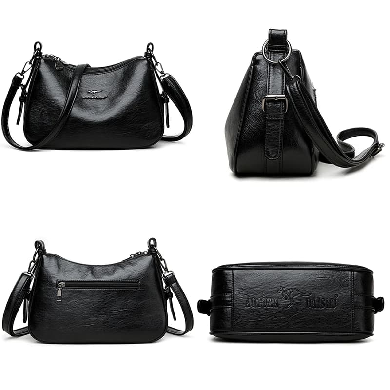 Luxury Designer Ladies Handbags New High Quality Leather Shoulder Bag for Women Female Retro and Minimalist Crossbody Bag Purses — view 3