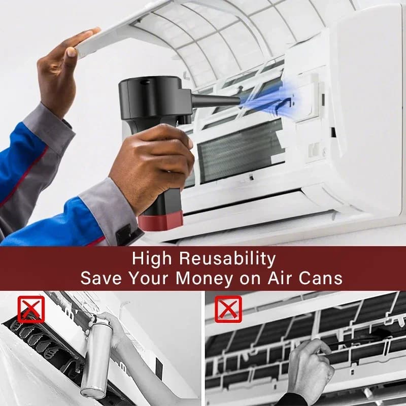 Compressed Air can for computers ,Electric Air Blower Computer Cleaning,Cordless Air Dust Cleaner for PC Keyboard Crumbs — view 5