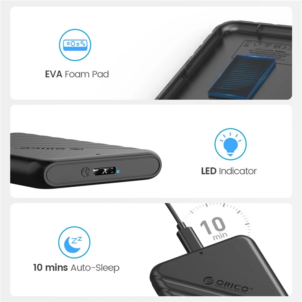 ORICO HDD Case 2.5'' SATA to USB 3.0 Hard Drive Enclosure for 2.5 Inch SSD Disk HDD Box 6TB Storage Case External HDD Enclosure — view 5