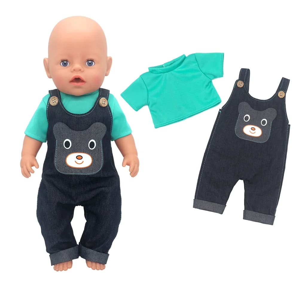 2023 New Dolls Outfit Suits For 17 inch 43cm Baby Reborn Doll Cute Jumpers Rompers New Born Doll Clothes — view 2