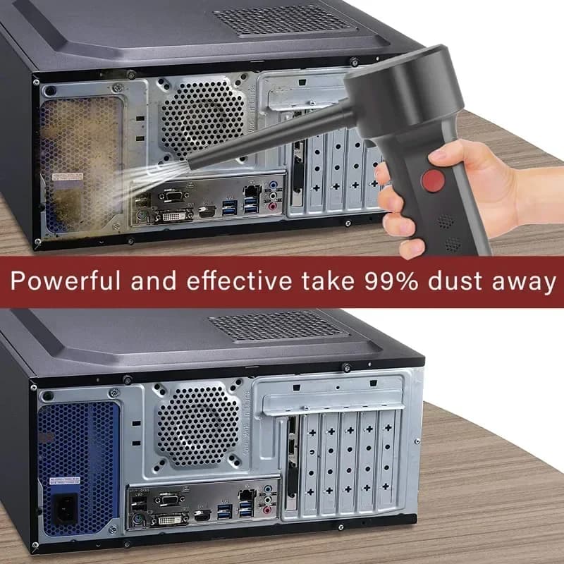 Compressed Air can for computers ,Electric Air Blower Computer Cleaning,Cordless Air Dust Cleaner for PC Keyboard Crumbs — view 2