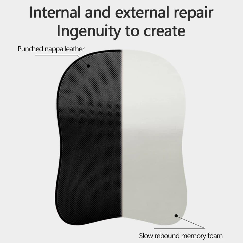 3D Nappa Leather Memory Foam Headrest Car Neck Pillow Support Neck Rest Pillow for Car Pain Relief Travel Neck Support — view 2