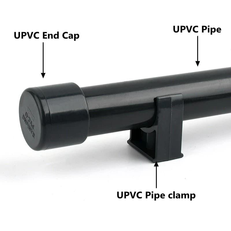 1Pc I.D 20~63mm Dark Grey UPVC Direct 90 Degree Elbow Aquarium Garden Irrigation Tee Water Tube Joint Fittings PVC Pipe End Cap — view 3