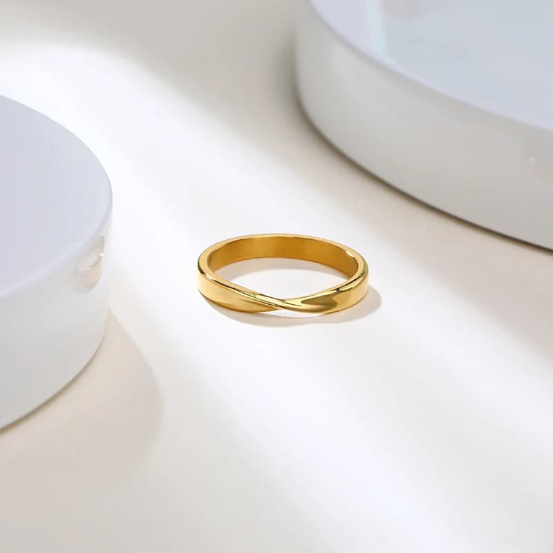 Thin 3mm Womem's Mobius Ring Charm Stainless Steel Twist Mobius Wedding Ring Infinite Love Gitfs — view 4