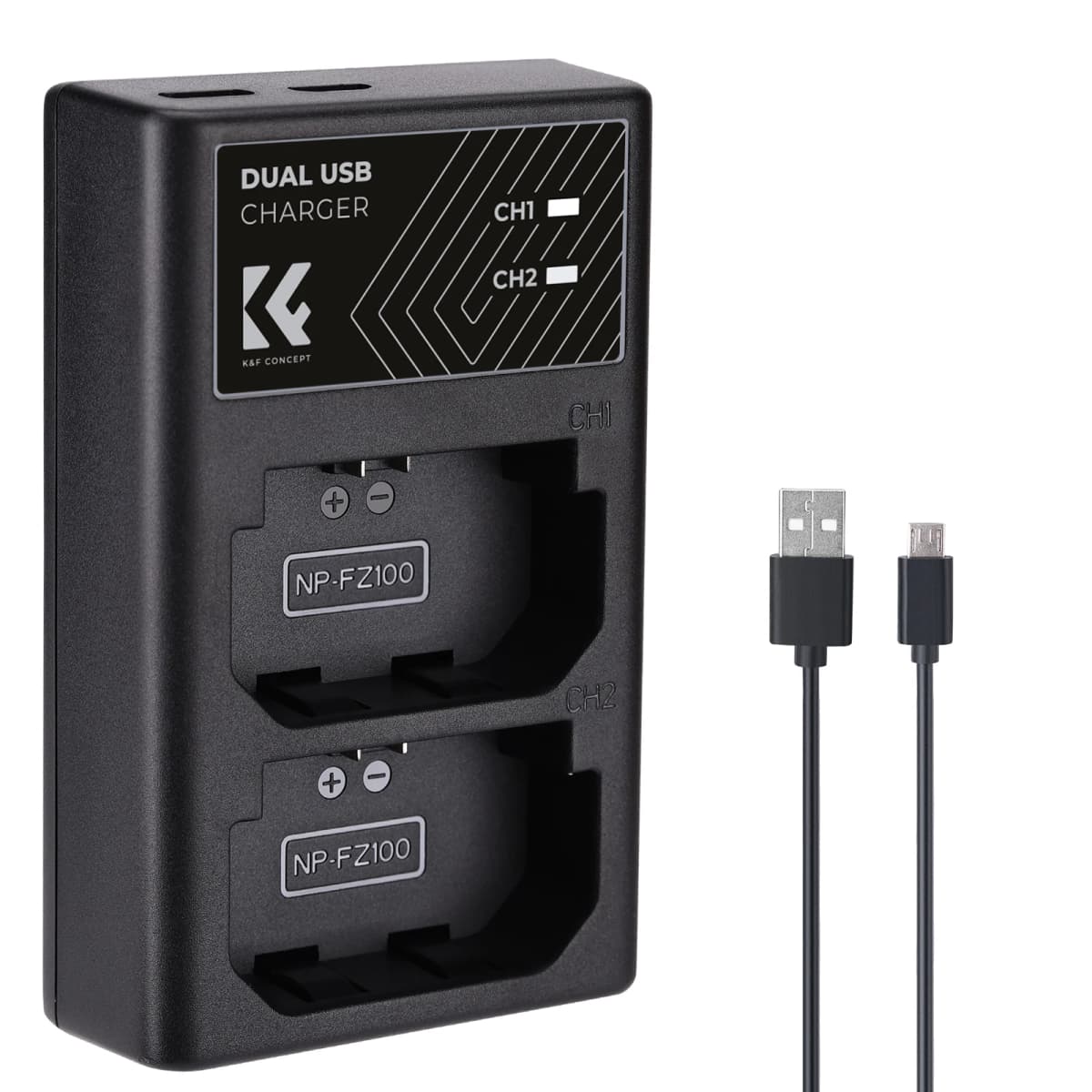 K&F Concept NP-FZ100 NP FZ100 Camera Battery Charger For Sony Camera A9 A7M4 A7R5 A7C ZVE1 A6700 A7III A7 III FX30