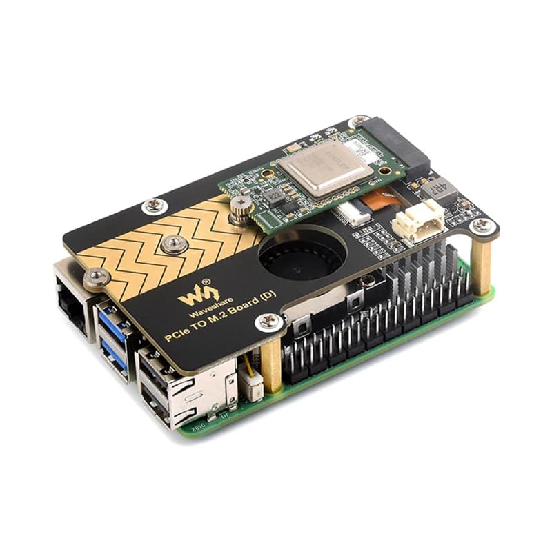 Raspberry Pi 5 PCIe To M.2 Adapter Board (D) NVMe M.2 SSD 2280 / 2260 / 2242 / 2230 Size Gen2 Gen3 Support for RPi 5 — view 4