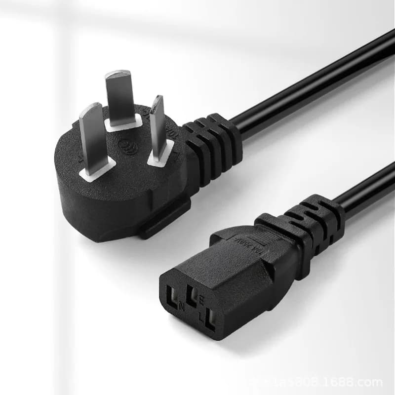AC85V-265V 10A 1.5M/3M 3PIN EU Cord US UK AU Plug IEC C13 C13 TO C14 Extension Power Adapter Cable For Dell Desktop PC Monitor — view 2
