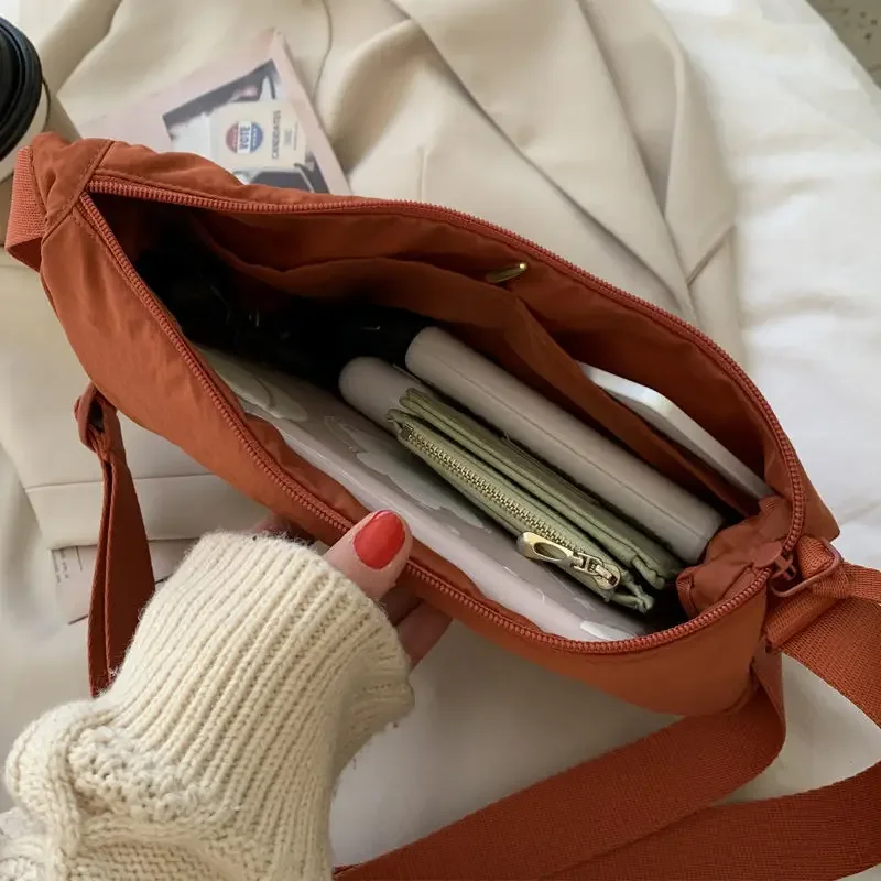Simple Design Women's Messenger Bag Fashion Ladies Nylon Hobos Small Shoulder Bags Vintage Female Girls Purse Cloth Handbags — view 6