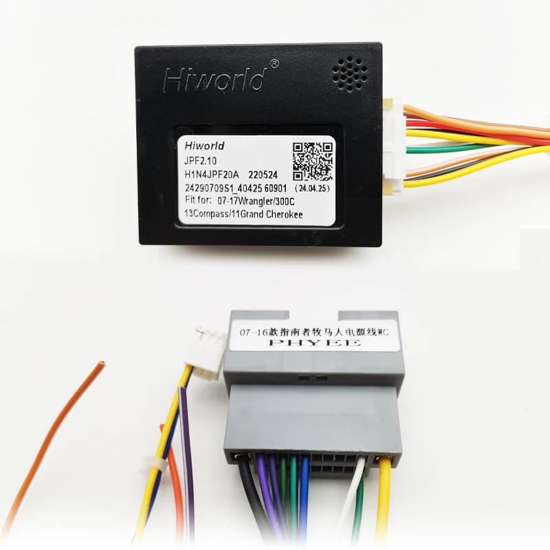 Radio Wiring Harness Adapter CAN Bus Decoder Box 16 Pin to 22Pin Cable for Jeep Wrangler Cherokee Compass Dodge Journey Ram 1500 — view 3