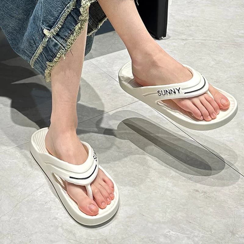 Thick Platform EVA Flip Flops For Women Summer Clip Toe Non Slip Beach Sandals Woman Men Comfortable Soft Sole Cloud Slippers — view 5