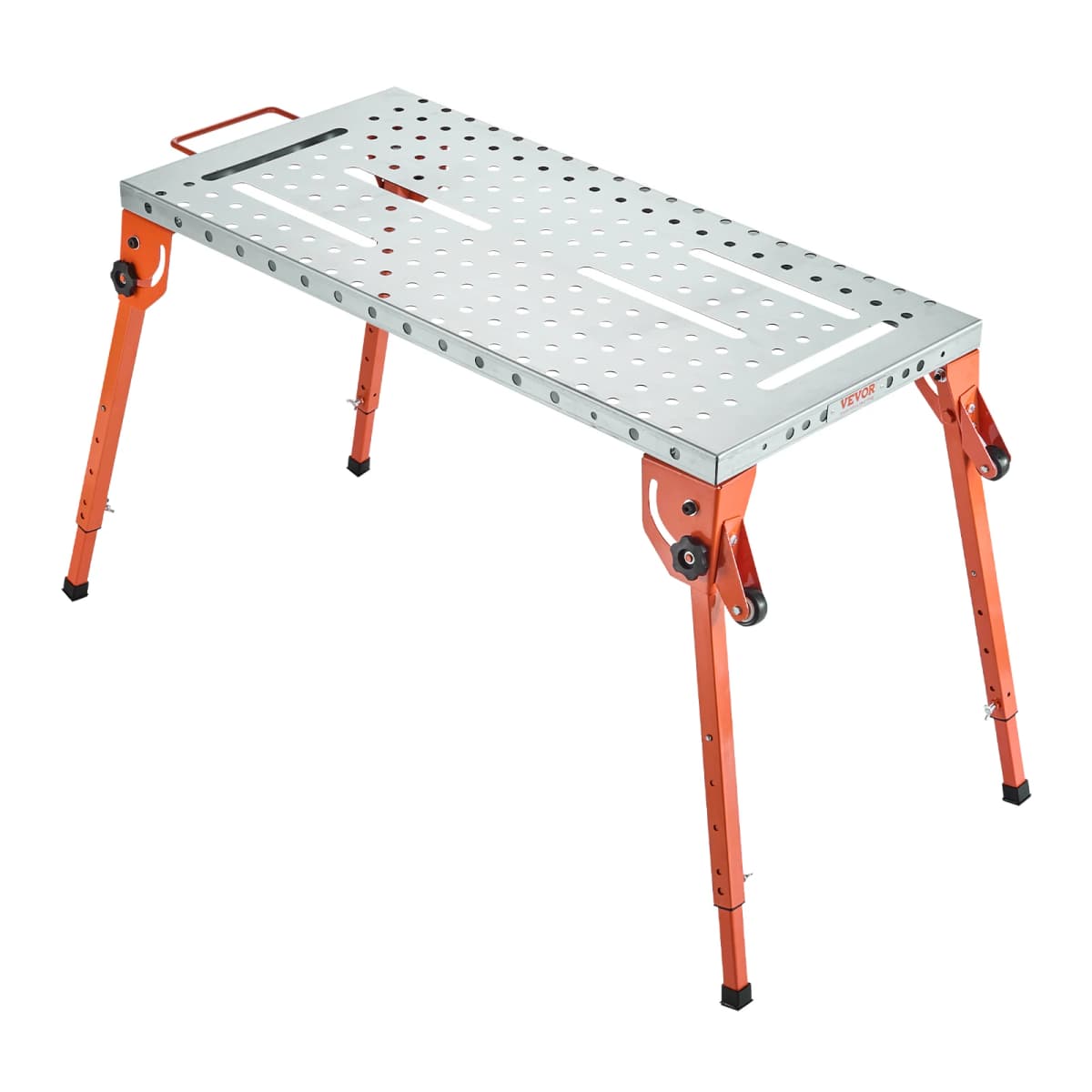 SucceBuy Foldable Welding Table 500 LBS Capacity Welding Workbench 4-Level Adjustable Height Carbon Steel Work Table for Repair
