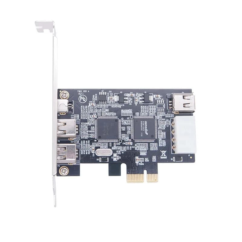 PCI-e 1X IEEE 1394A 4 Port(3+1) Firewire Card Adapter PCIe PCI Express Internal 1394 A 6Pin To 4 Pin IEEE 1394 Cable For Desktop — view 2