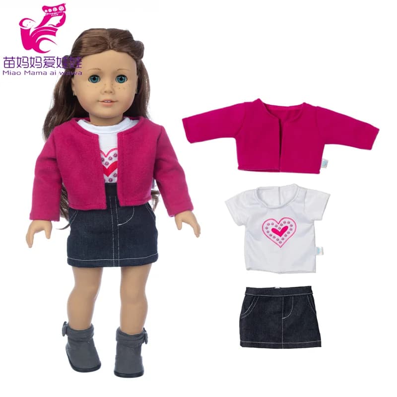 18" American Og Girls Doll Clothes Tie A Knot Shirt Fashion Pants Baby Dolls Outfits Children Girl New Year Gifts — view 5
