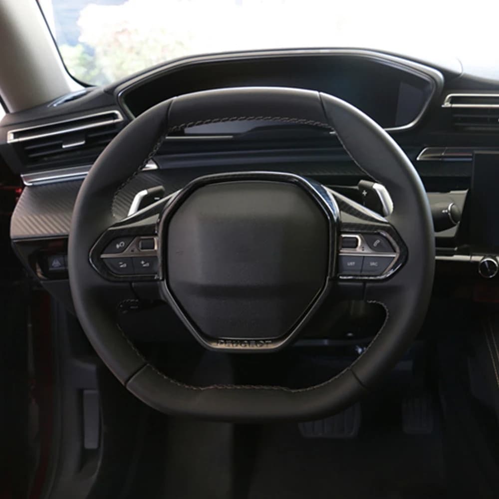For Peugeot 3008 4008 5008 GT 2017 -2023 3008GT 5008GT Car Steering Wheel Button Panel Trim Cover Accessories — view 2