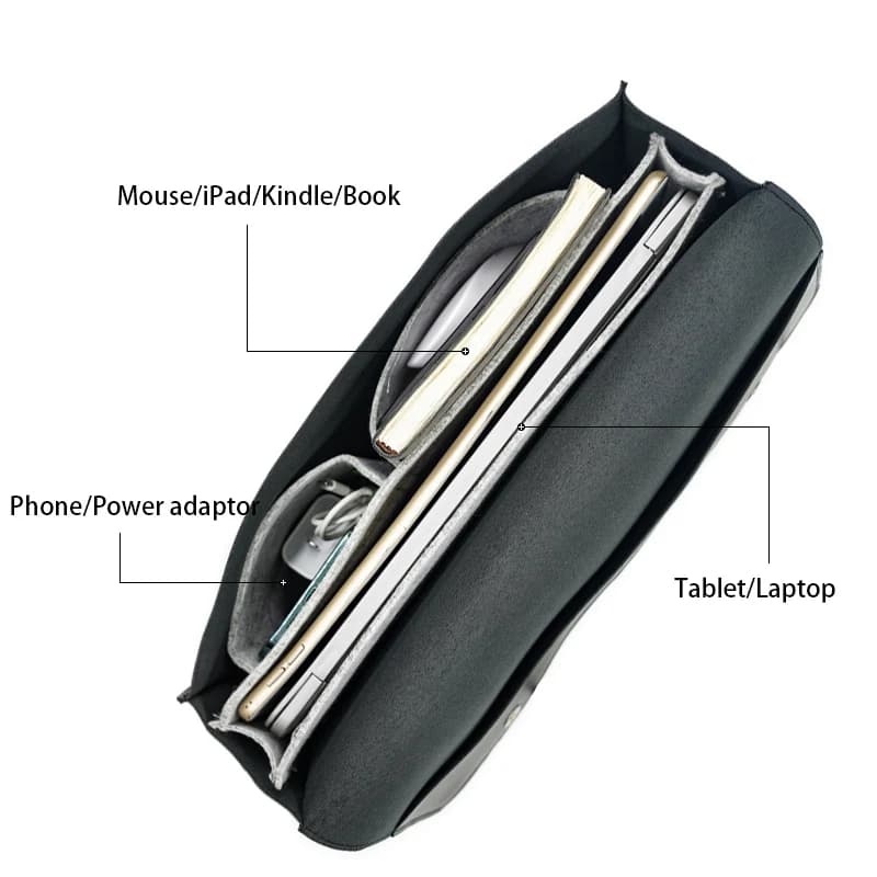 Ladies PU Leather Laptop Bag Handbag 13/14/15.6/16 Inch For Macbook Air Tablet HuaWei MateBook Thinkpad Single Shoulder Bags — view 5