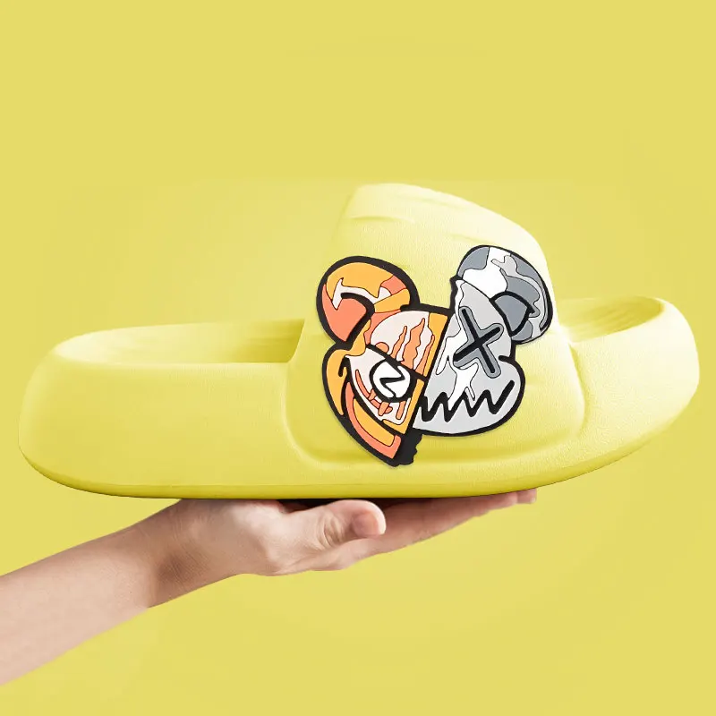 Mo Dou Women's Slippers EVA Thick Soft Sole Home Shoes Double-sided Bear for Outdoors Non-slip Deodorant Fashionable for Men — view 5