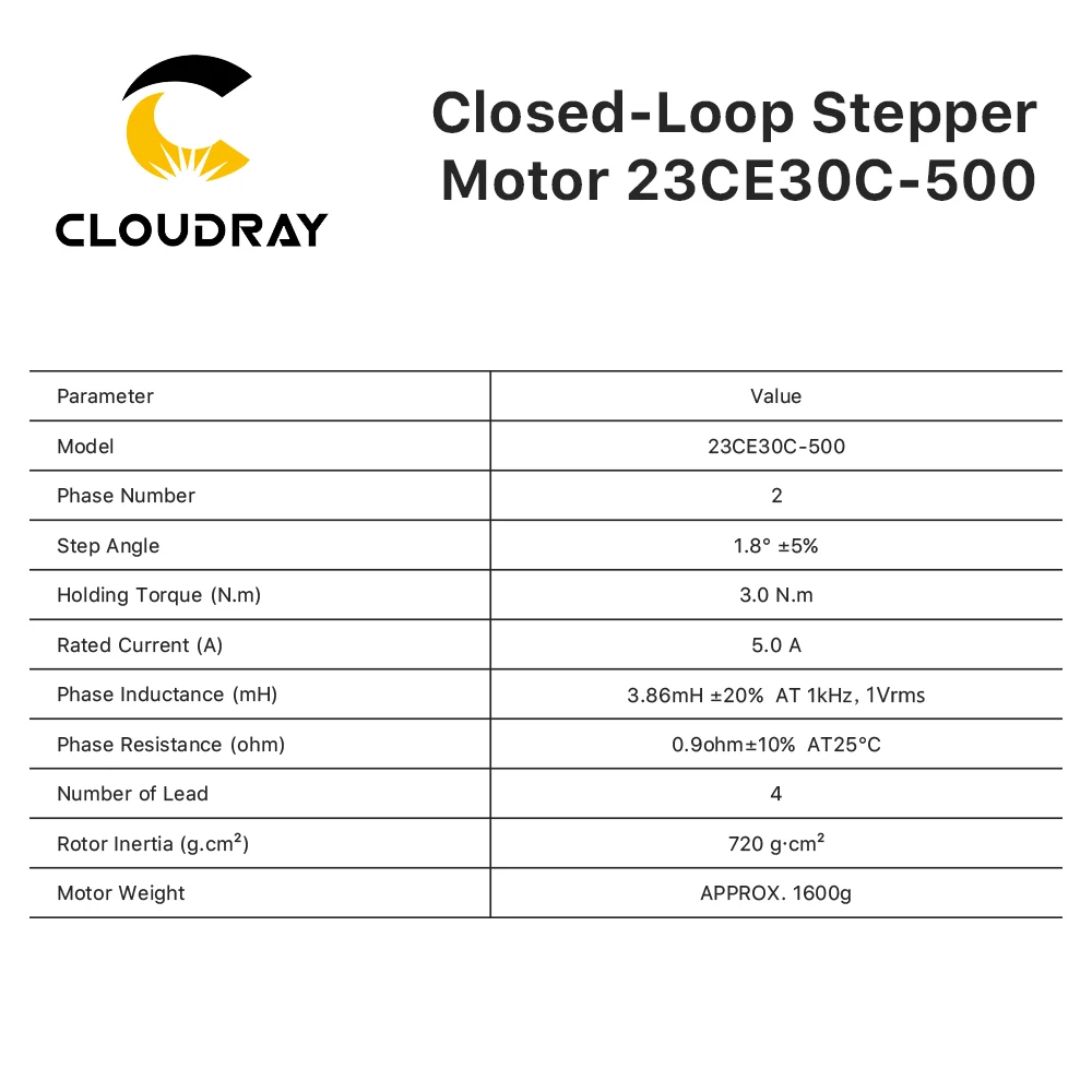 Cloudray Nema 23 stepper motor 3.0N.m 5.0A Closed Loop Stepper Servo motor with Encoder for CNC Router Engraving milling machine — view 4