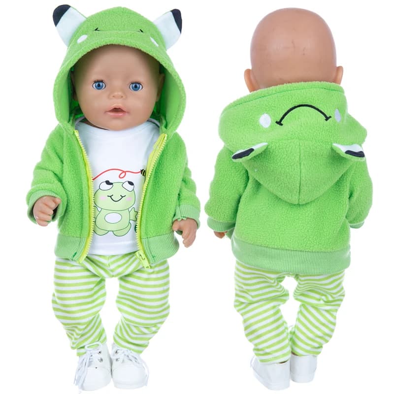 2023 New Dolls Outfit Suits For 17 inch 43cm Baby Reborn Doll Cute Jumpers Rompers New Born Doll Clothes — view 6