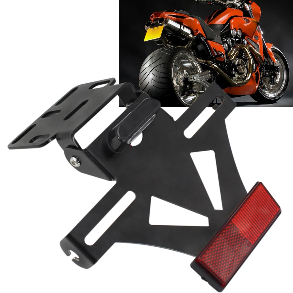 For Kawasaki Z750 Z800 Z900 Z1000 NINJA400 License Plate Frame Adjustable Rear License Plate Modification Motorcycle Accessories — view 2