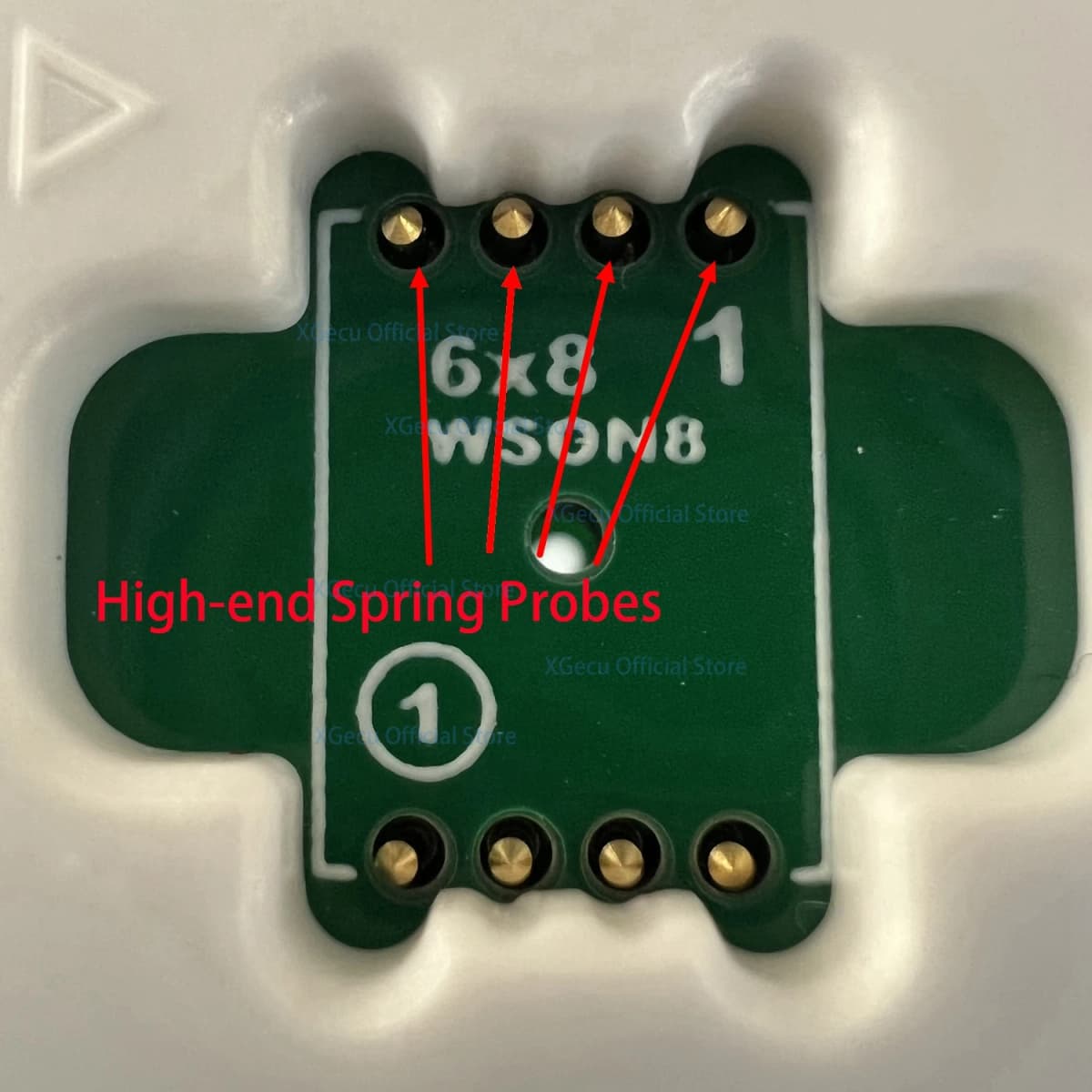 XGecu QFN8 WSON8 DFN8 5X6 or 6X8 IC Socket universal adapter for SPI NAND NOR Flash MLF8  MLP8 SON8 with High-end Spring Probe — view 3