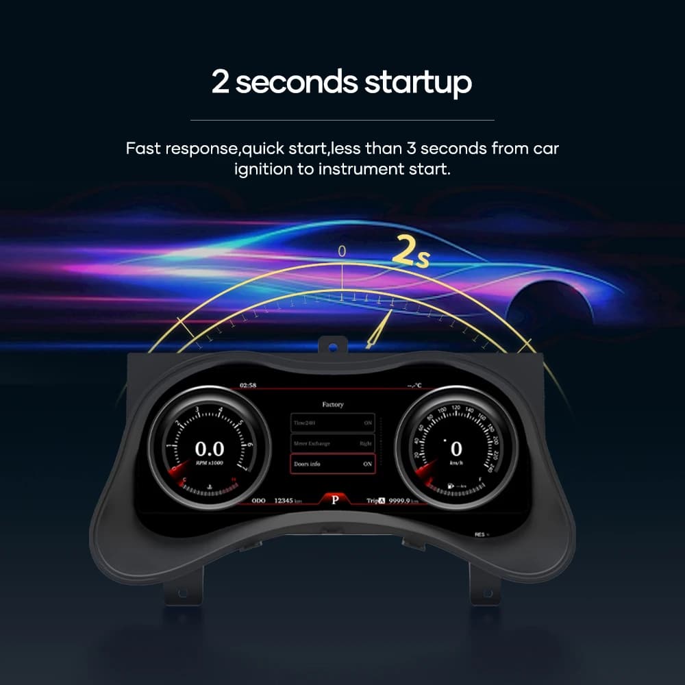 12.3 inch Prelingcar Digital Dashboard For Infiniti Q70 Car Lcd Panel Speedometer Virtual Cockpit — view 3