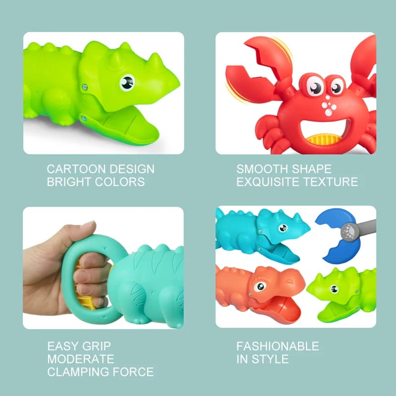 Children's beach toy, lobster, dinosaur toy clip, male and female crab foot pliers, robotic arm, beach dredging shovel set — view 6