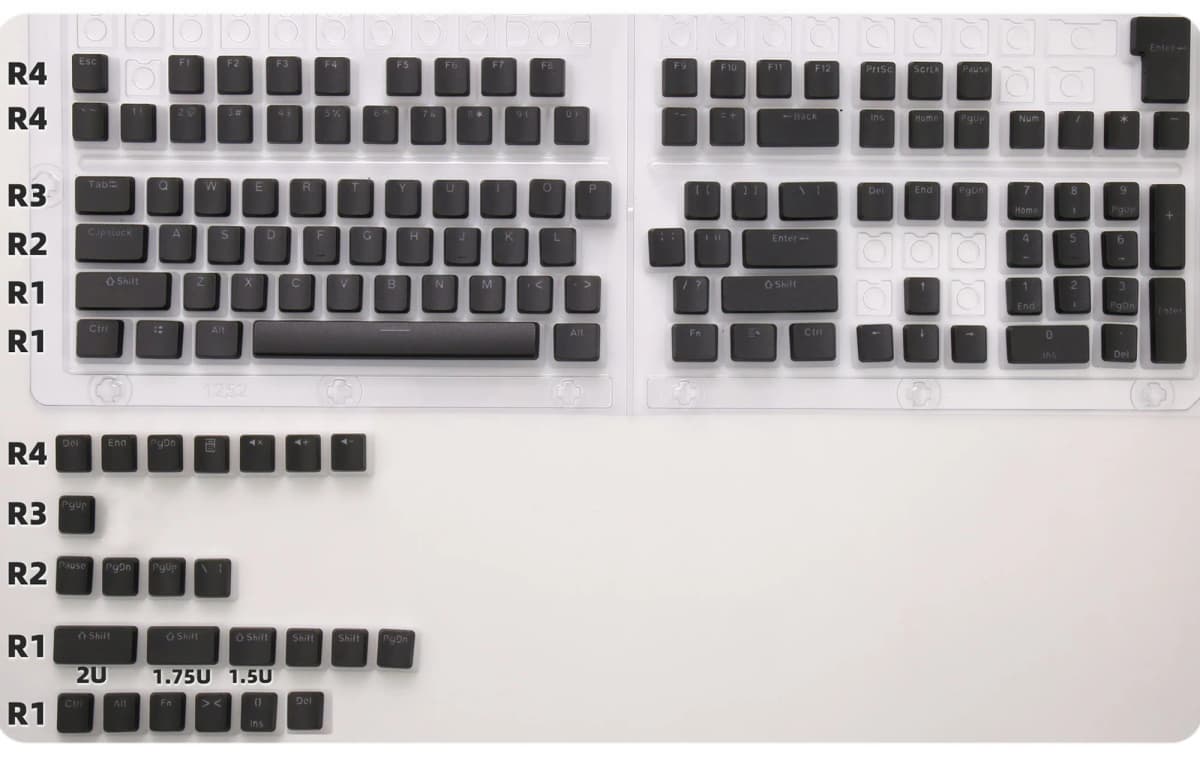 129 Keys Pudding Keycaps OEM Profile PBT Double Shot Keycap For Mx Switch Mechanical Keyboard ISO Layout RGB backlit Key Caps — view 2