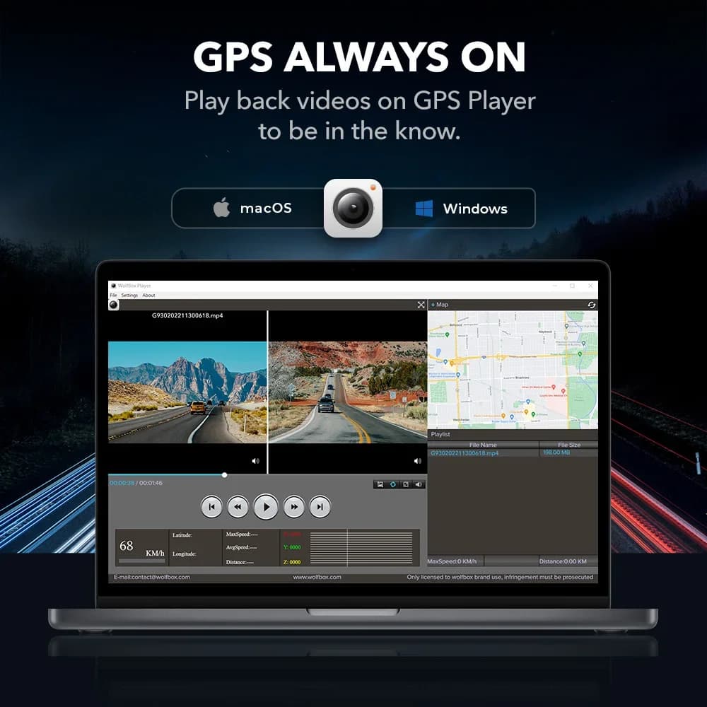 WOLFBOX G840S 12"IPS Dash Camera 4K Rearview Dash Cam GPS Video Recorder Night Vision HD Dual Cameras Car Dvr Parking Monitor — view 4