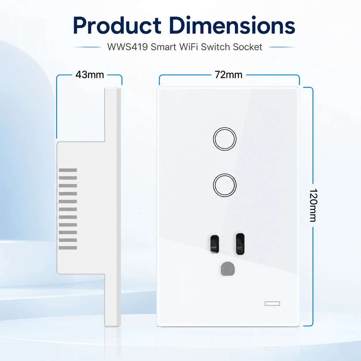 Melery AU Smart Tuya WiFi Light Switch Argentina Plug Australia Outlet Touch Glass Wall Socket Remote by Alexa & Google Home — view 3