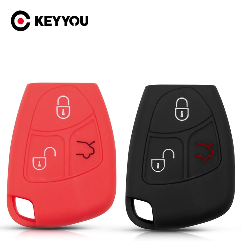 KEYYOU For Mercedes-Benz CL55 CL600 CL65 C230 C240 C280 C320 3 Button Silicone Remote Key Cover Protector Shell Case Fob
