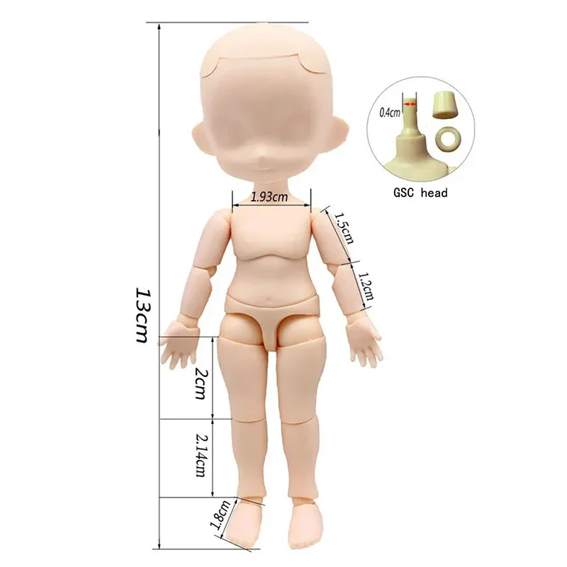 OB11 Body or GSC Head Pink/ Normal/ White/ Coffe Skin Body 1/12 Bjd Doll Accessories Dress Up Toys Gift — view 4
