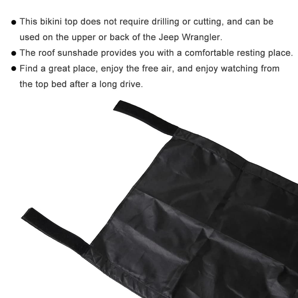 Car Roof Sunshade Bikini Top Sun Shade for Jeep Wrangler Unlimited Accessories 1987-2020 YJ, TJ, LJ, JK, JKU, JL, JLU, for Jeep — view 3