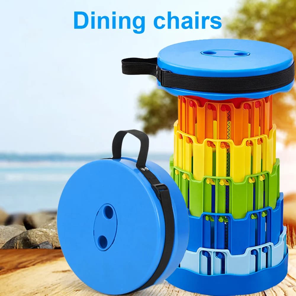 Telescopic Stool, Portable Folding Camping Outdoor Collabsible Stool Lightweight Chair Adjustable Seat — view 3