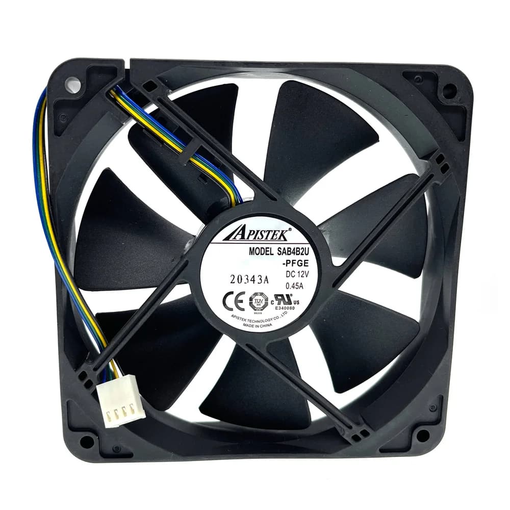 SAB4B2U -PFGE 120mm 12cm PWM Water Block Watercooler Cooling Fan,120X120X25mm 12V Dual Ball Bearing 2700RPM for Apistek Fans — view 4