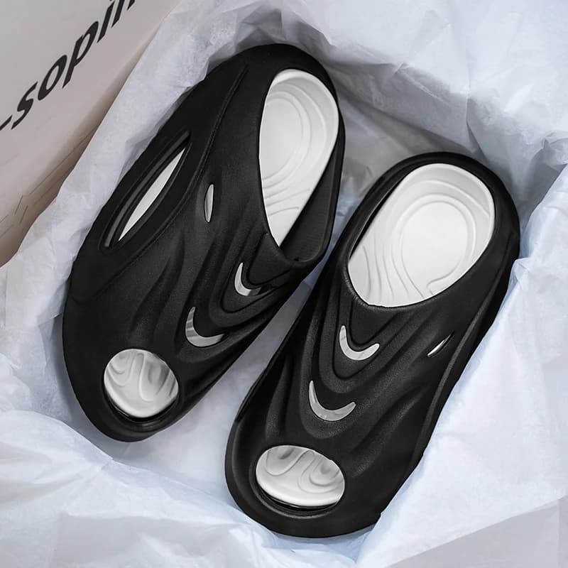 New Men's Slippers Outdoor Indoor Beach Sandals Comfortable Thick Soft Slides Men Women Casual Shoes Men Flip-flops Slippers — view 3