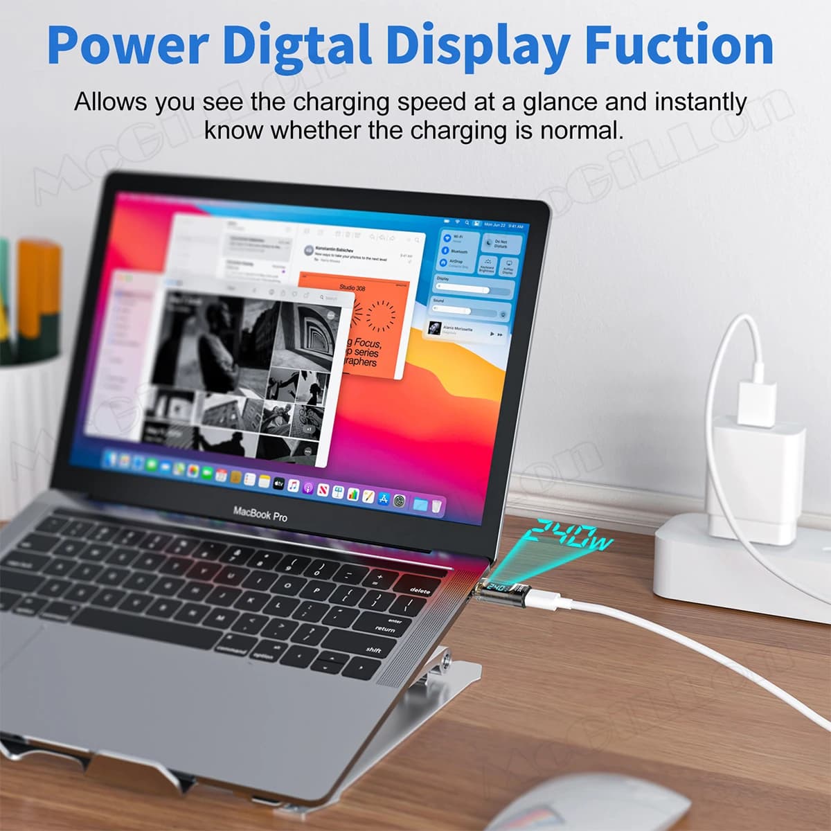 1 PCS Digital LED Display USB 4 Type-C Adapter PD 240W 40Gbps Power Meter Tester Full Function Smart Chip USB C Extension Laptop — view 2