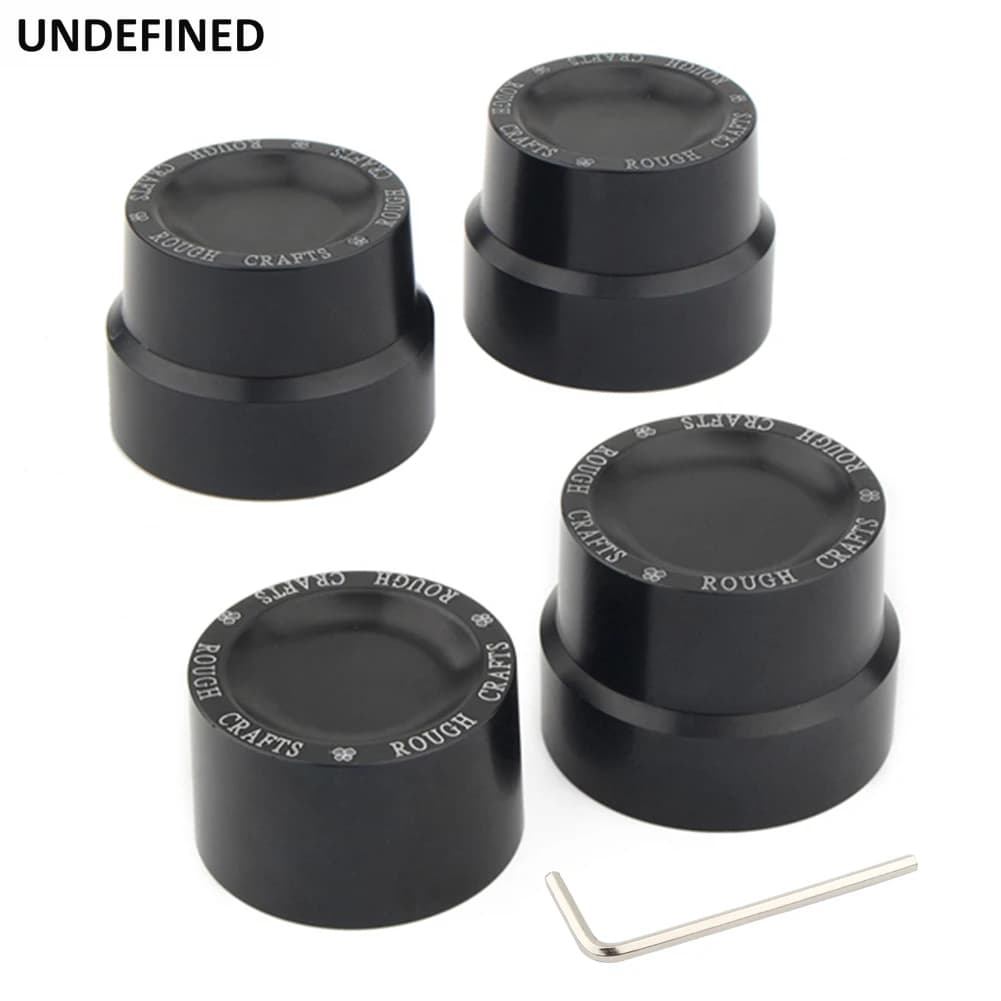 Motorcycle Front Rear Axle Nut Cover Caps CNC Black For Harley Touring Road Glide Low Rider Sportster Iron 883 XL1200 Softail — view 2