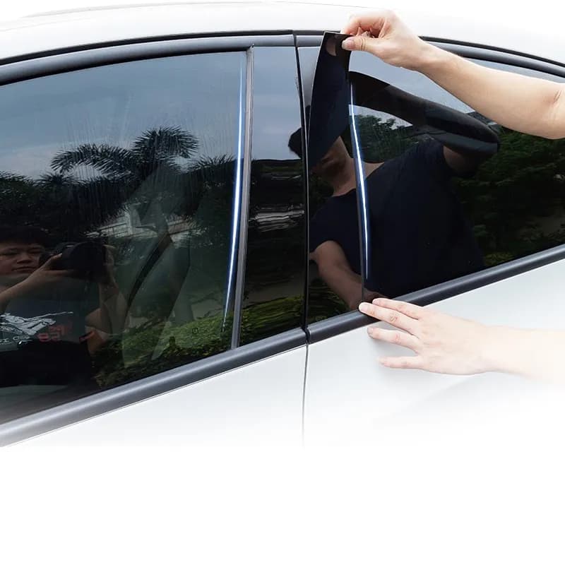 8PCS Car Styling Window BC Pillar Stickers Cover Trim Black For BMW E70 E71 F20 E84 F48 E60 F10 F07 E90 F30 F34 E46 — view 3
