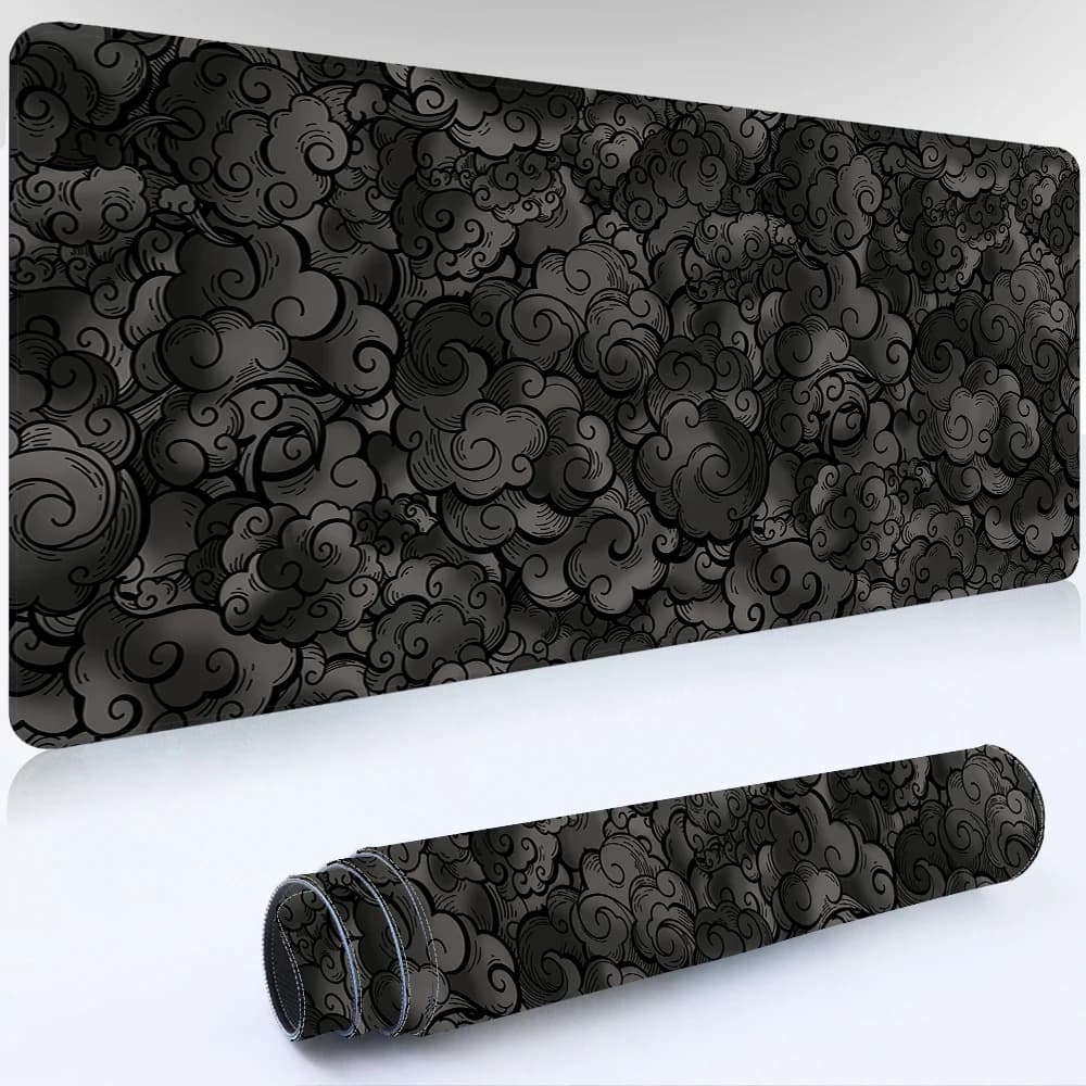 Japan Clouds Deskmat Black Carpet Large Gaming Mousepad Laptop Kawaii Computer Offices Mouse Pad Playmat Mouse Mats Accessories — view 2