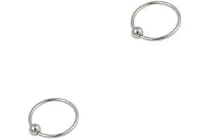 2 aros nariz muy pequeños iguales, muy finos con bola de cierre, plata de ley 925, 6mm diámetro interior, 0,6mm grosor.