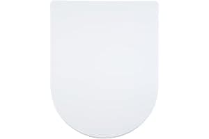 AQUALONA® Premium Thermoplastic Toilet Seat Soft Close Hardwearing Seat with Two Button Hinge Release D Shaped Easy to Clean Simple Installation Top and Bottom Fittings (White - D Shape)