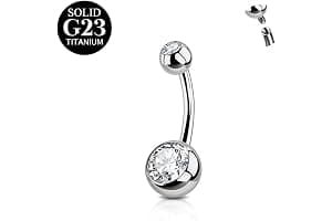 AceFun Belly button bars Titanium,6mm 8mm 10mm 12mm 14mm 16mm Belly Button Piercing Silver Gold for Women 1 Piece 14G Solid Titanium belly bar Barbell Jewelry Rings Body Piercing Curved Navel bars