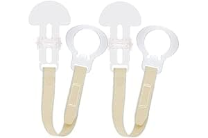MAM Dummy Clip | 2 Pack | Baby Soother Clips Fit All MAM Soothers | Adjustable Length and Lightweight Design | Baby Accessories | Cream Strap | Dummies Not Included