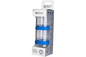 BlenderBottle GoStak 2Pak, Contenedor de suplementos alimenticios, cyan, Pak de (2x150ml)