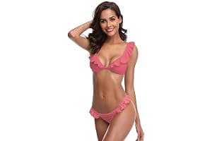 SHEKINI Trenza para Mujer Bañador de Dos Piezas Lindo Bikini para Bandeau
