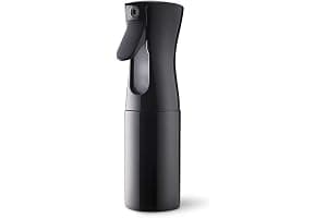 Uervoton Hair Spray Bottle, Continuous Ultra Fine Mist Water Sprayer, Empty Refillable Bottle for Hairstyling, Salon, Skincare, Plants, Pets & Cleaning, 210ml, Black